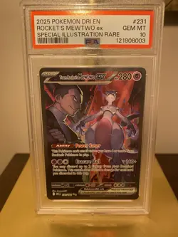 Pokemon Team Rocket's Mewtwo ex Destined Rivals SIR #231 PSA 10 - Image 1