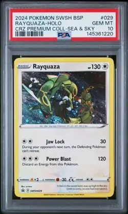 2024 Pokemon Crown Zenith Rayquaza Sea & Sky Holo Promo PSA 10 SWSH029 220 - Image 1