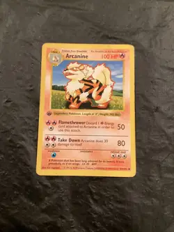1999 Pokemon Base Set 1st Edition - #23/102 Arcanine Non-Holo Shadowless Played - Image 1