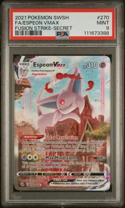 Pokemon Espeon VMAX 270/264 Fusion Strike Alternate Art Secret Rare Holo PSA 9 - Image 2