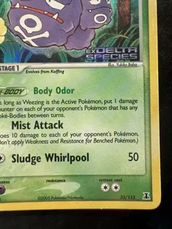 Pokemon Weezing Delta Species 33/113 Rare Reverse Holo Stamped (NM) - Image 5