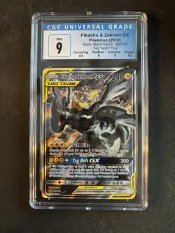 Pokemon Pikachu & Zekrom GX Black Star Promo SM168 TAG TEAM Holo CGC 9 - Image 1