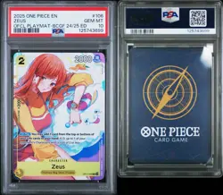 2025 ONE PIECE BANDAI CARD GAMES FEST 24-25 EDITION PROMOS #106 ZEUS PSA 10 - Image 2