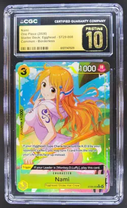 2026 ONE PIECE NAMI BORDERLESS EGGHEAD ST29-008 CGC 10 PRISTINE TL3 - Image 1