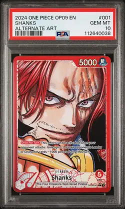 2024 ONE Piece OP09 Emperors in the New World - Shanks (Alt Art) #001 - PSA 10 - Image 1