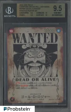 2025 One Piece Japanese Carrying On His Will OP09118 Gol D. Roger Wanted BGS 9.5 - Image 1