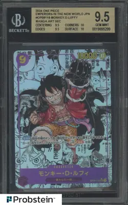 2024 One Piece JPN Emperors In The New World OP09 Monkey D. Luffy Manga BGS 9.5 - Image 1