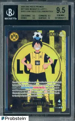 2025 ONE PIECE PROMOS BVB X ONE PIECE MATCH DAY 2025 003 MONKEY D. LUFFY BGS 9.5 - Image 1