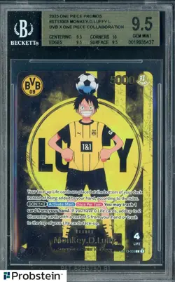 2025 ONE PIECE PROMOS BVB X ONE PIECE MATCH DAY 2025 003 MONKEY D. LUFFY BGS 9.5 - Image 1