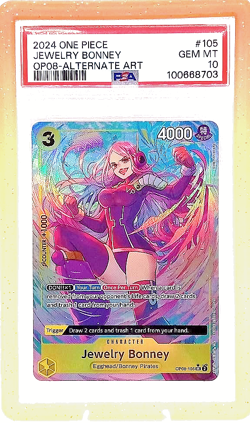 PSA 10 JEWELRY BONNEY 2024 ONE PIECE OP08-TWO LEGENDS ALTERNATE ART #105 - Image 1
