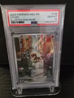 PSA 10 2025 POKEMON MEG EN-MEGA EVOLUTION | ILLUSTRATION RARE LITLEO 139 - Image 1