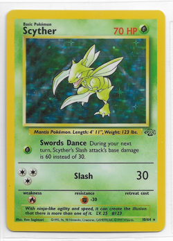 Rare Pokemon Jungle Scyther Holo Foil TCG Card # 10/64 NM-MT Never Played With - Image 1