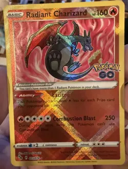 Radiant Charizard 011/078 Pokemon GO Holo TCG Trading Card - Image 1