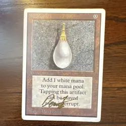Magic: The Gathering Mox Pearl Autographed Artifact Card Signed by Dan Frazier - Image 1