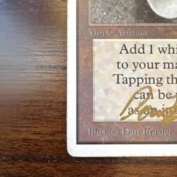 Magic: The Gathering Mox Pearl Autographed Artifact Card Signed by Dan Frazier - Image 4