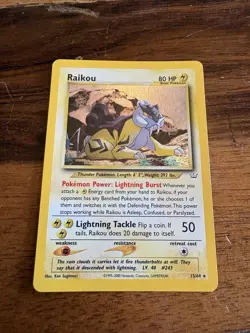 Original Pokemon Raikou Holo Card - Rare - Ken Sugimori Edition - 13/64 - Image 1