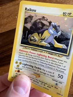 Original Pokemon Raikou Holo Card - Rare - Ken Sugimori Edition - 13/64 - Image 4