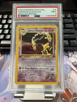 Pokemon 2000 1st Edition Gym Challenge Sabrina's Alakazam rare holo card PSA 9 - Image 1