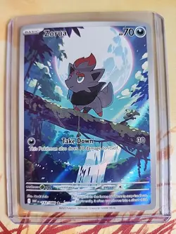Pokemon TCG Zorua 142/086 Sv11w: White Flare Holo Illustration Rare Card - Image 1