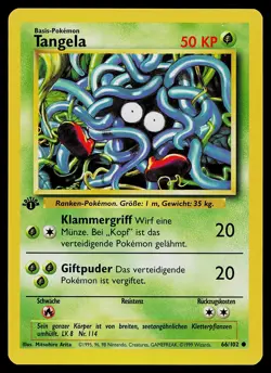 Pokemon Card - Tangela GERMAN Base Set 66/102 Common 1st Edition - Image 1