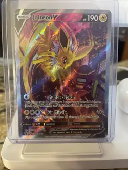 Pokemon TCG Jolteon v SWSH183 Black Star Promo Holo Full Art Card - Image 1