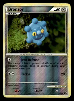 Bronzor 58/102 Reverse Holo HGSS Triumphant Pokemon Card - Image 1