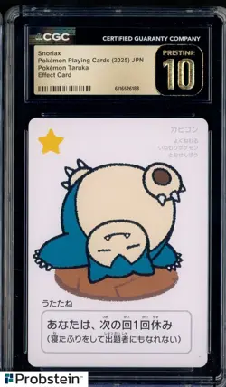 2025 Pokemon Japanese Playing Cards Effect Card Taruka Snorlax CGC 10 PRISTINE - Image 1