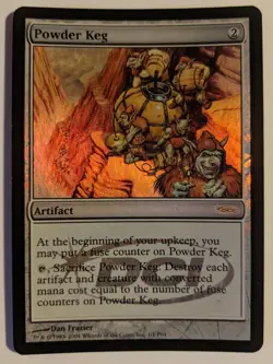 MTG English Magic Card, FOIL Very Light Play POWDER KEG DCI PROMO! - Image 1