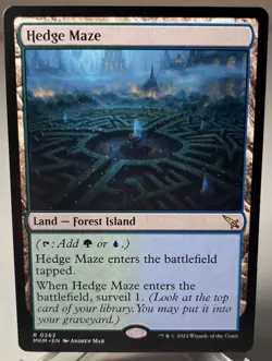 Magic MTG - Hedge Maze from Murders at Karlov Manor NM/Un-Played U/G Rare Land! - Image 1