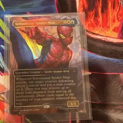 Sensational Spider-Man Eternal-Legal Rare 25 Foil Borderless White Blue English - Image 1