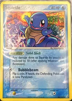 Squirtle 64/100 Common Crystal Guardians Pokemon Moderately Played - Image 1