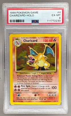 1999 Pokemon Unlimited 4 Charizard Holo PSA 6 111772230 - Image 1