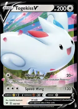 LP Pokemon Togekiss V - 140/185 - Ultra Rare Lightly Played Vivid Voltage - Image 1