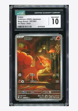 Pokemon CGC 10 GEM MINT Vulpix AR 2025 067/063 M1L Japanese - Image 1