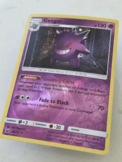 Pokemon TGC Gengar 38/111 Sun And Moon Crimson Invasion Reverse Holo - Image 2