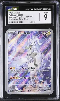 N's Reshiram *CGC 9* Illustration Rare *Journey Together* #167 * Pokemon - Image 1