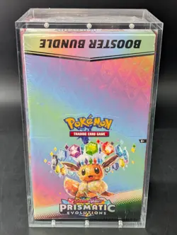 Pokemon SV8.5 Prismatic Evolutions Sealed Booster Bundle Display W/Acrylic Case - Image 1