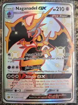 Pokemon 2019 Hidden Fates Naganadel GX SV63 NM or better - Image 1