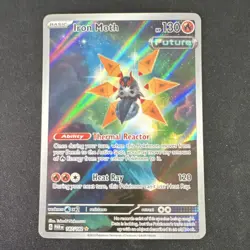 Pokemon Iron Moth 187/182 SV04: Paradox Rift Full Art Holo Illustration Rare - Image 1