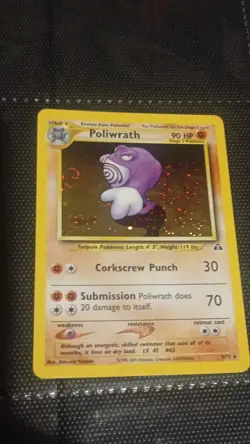 Pokemon TCG Poliwrath Holo Rare Unlimited 9/75 Neo Discovery 90 HP With Swirl!!! - Image 1
