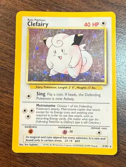 CLEFAIRY 5/102 HOLOFOIL BASE SET (BS) 1999 POKEMON LP - Image 1