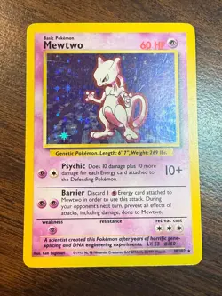 MEWTWO 10/102 HOLOFOIL BASE SET (BS) 1999 POKEMON LP - Image 1