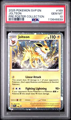 2025 POKEMON SVP EN-SV BLACK STAR PROMO #169 JOLTEON PSA 10 ⚡💎 - Image 1