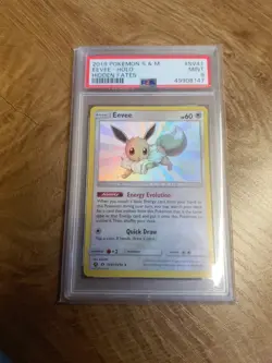 2019 POKEMON SUN & MOON HIDDEN FATES #SV41 EEVEE-HOLO PSA 9 - Image 1