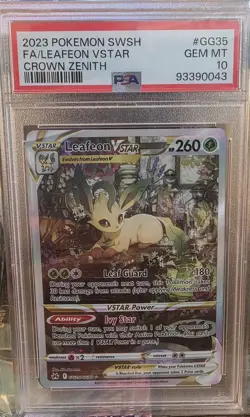 Pokemon 2023 Leafeon VSTAR GG35/GG70 Full Art GG Crown Zenith GEM MINT PSA 10 - Image 1
