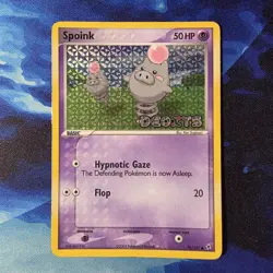Spoink 76/107 Deoxys Reverse Holo Pokemon LP - Image 1