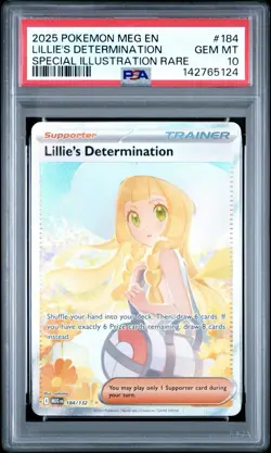2025 POKEMON MEG EN-MEGA EVOLUTION #184 LILLIE'S DETERMINATION PSA 10 - Image 1