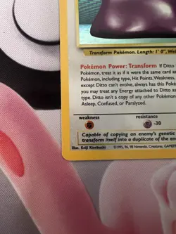 Ditto 3/62 Holo Rare - 1999 Pokemon WOTC Fossil - Unlimited Holo Rare Near Mint! - Image 3