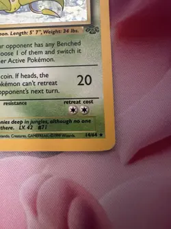 1999 Pokemon TCG Victreebel Holo Rare Unlimited Jungle 14/64 LP - Image 2