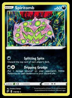 Spiritomb 116/192 Rare Rebel Clash Pokemon Near Mint - Image 1